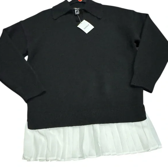 **NWT** Thick Black Collard Sweater - Picture 2 of 4